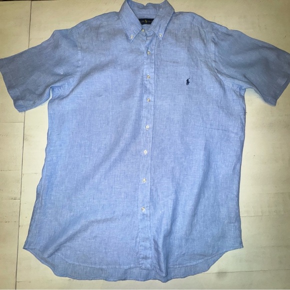 Ralph Lauren Other - Ralph Lauren Men's Linen Casual Light Blue Button Down Shirt